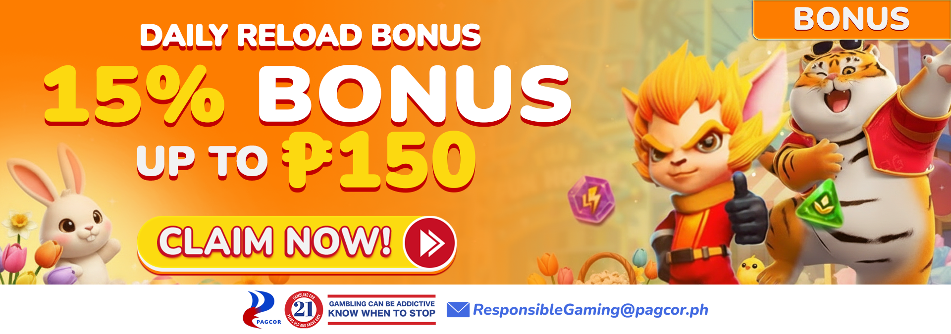 15% Daily Reload Bonus