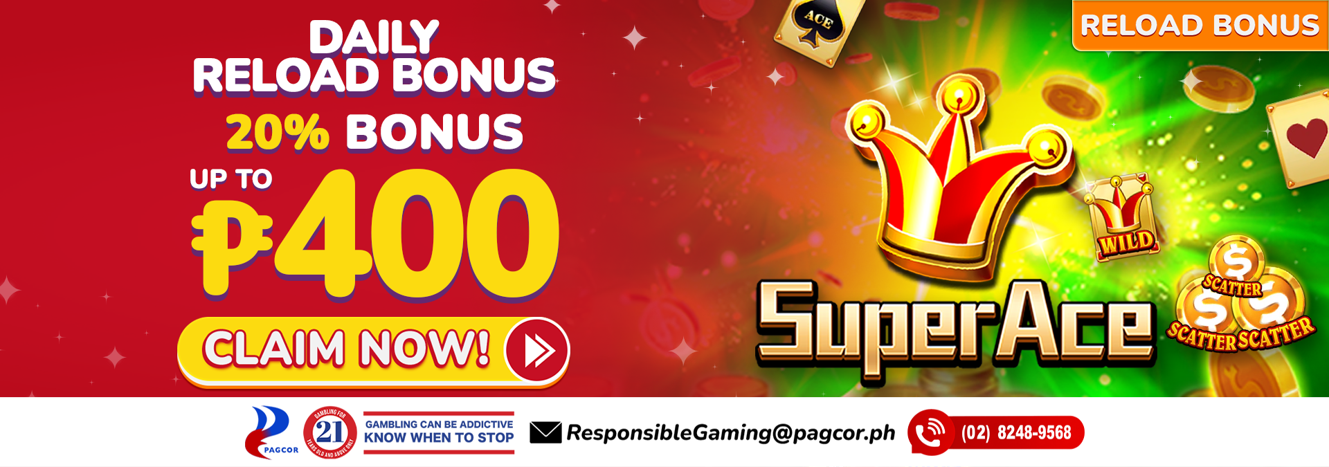 20% Daily Reload Bonus