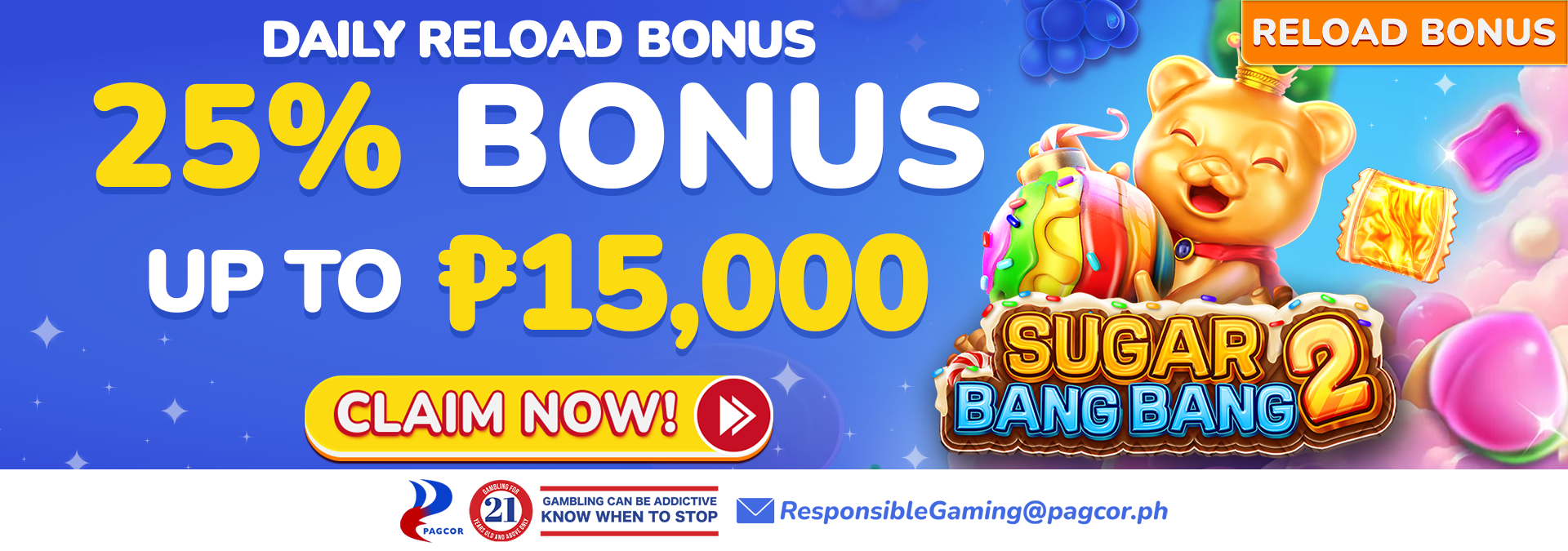 25% Daily Reload Bonus